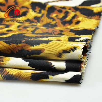 Chunnuo 100d Dty Soft Finished Tiger Print Knit Brushed Fabric